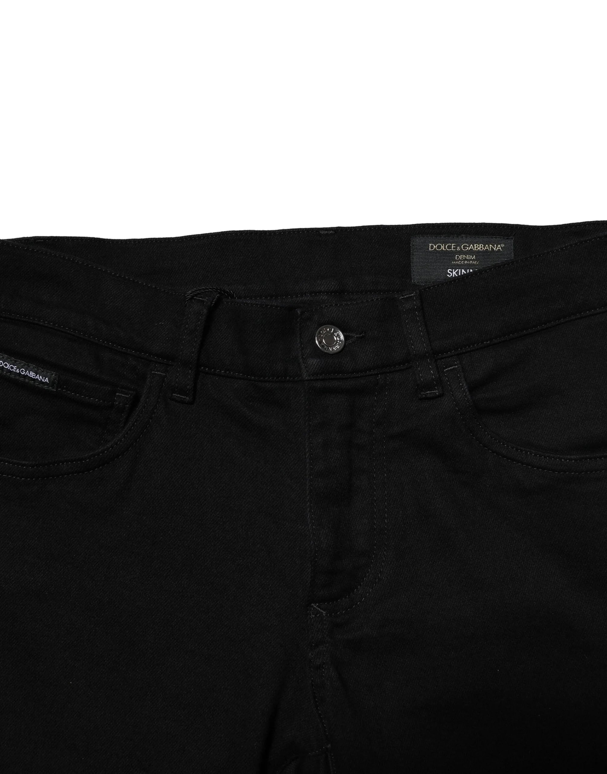 Dolce & Gabbana Black Cotton Stretch Skinny Men Denim Jeans - IT44 | XS - Jeans