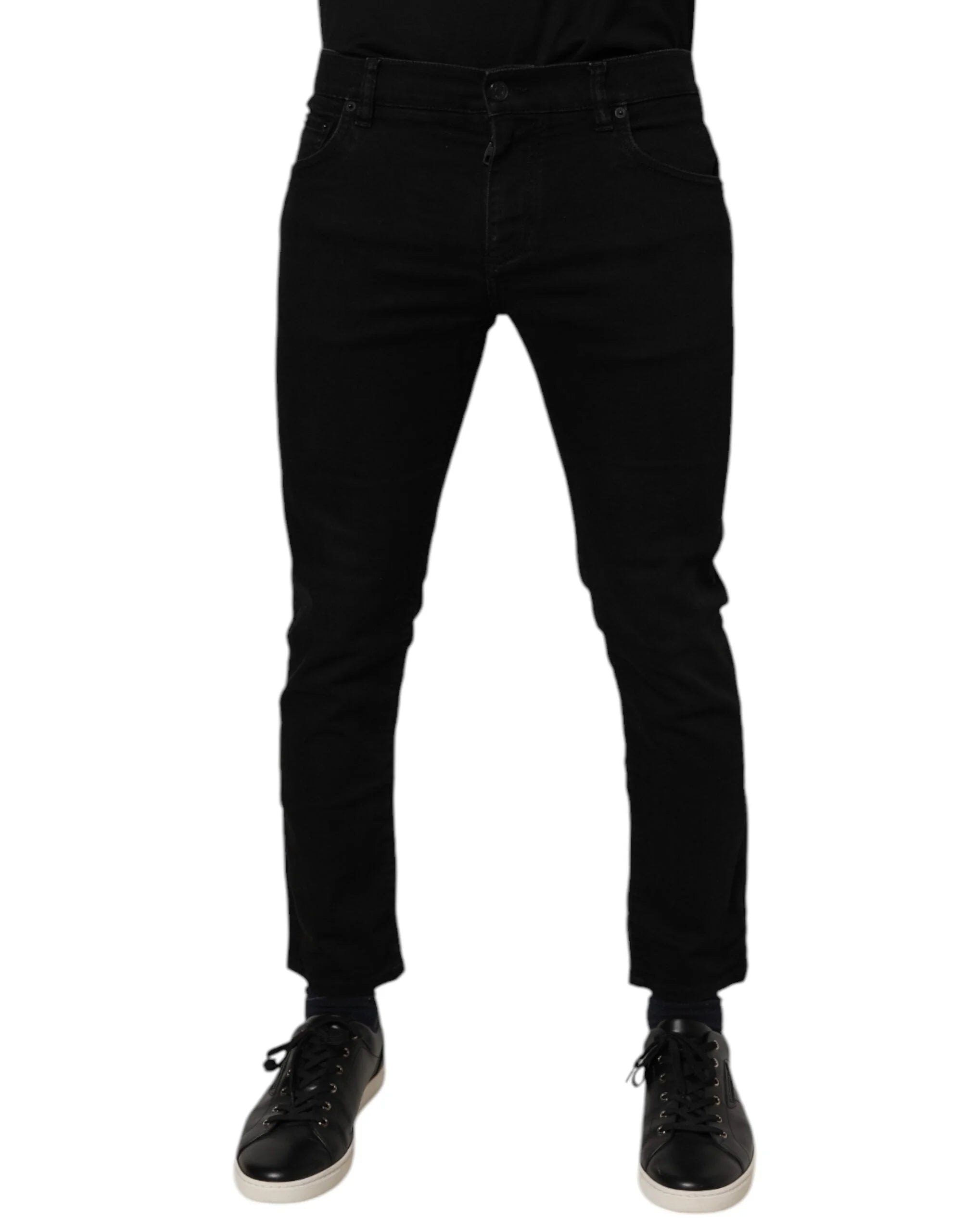 Dolce & Gabbana Black Cotton Stretch Skinny Men Denim Jeans - IT44 | XS - Jeans