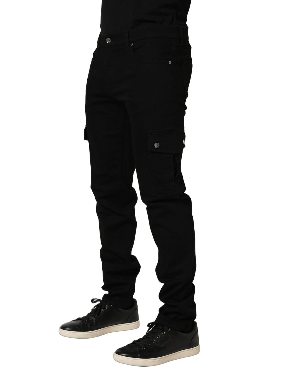 Dolce & Gabbana Black Cotton Stretch Skinny Men Denim Jeans - IT52 | XL