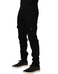 Dolce & Gabbana Black Cotton Stretch Skinny Men Denim Jeans - IT52 | XL