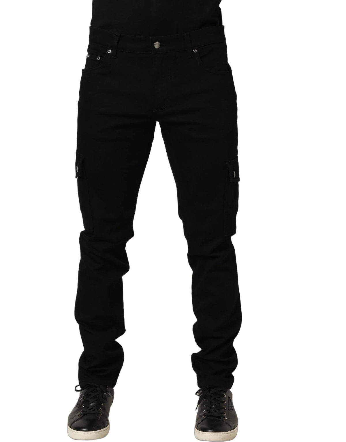 Dolce & Gabbana Black Cotton Stretch Skinny Men Denim Jeans - IT52 | XL