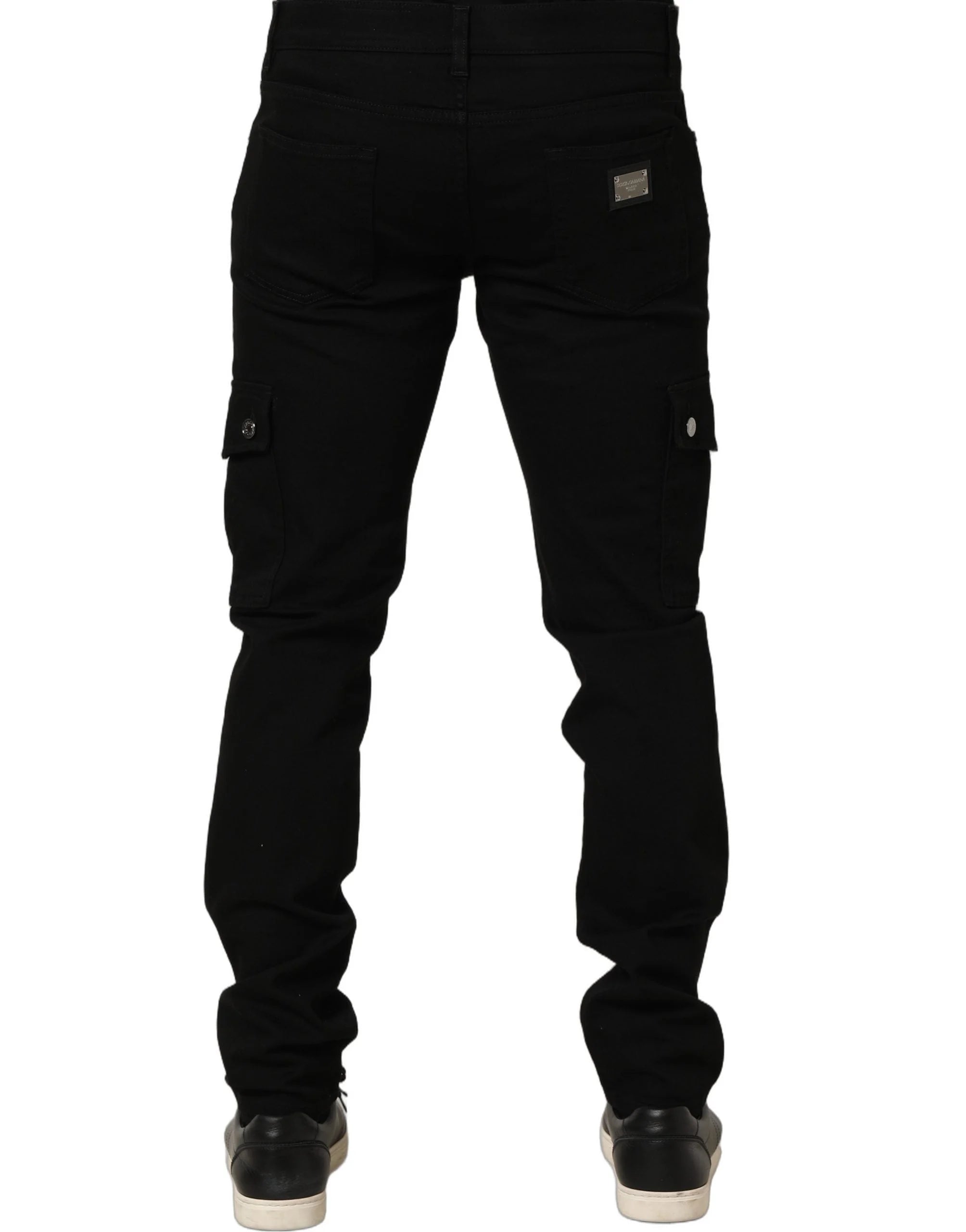Dolce & Gabbana Black Cotton Stretch Skinny Men Denim Jeans - IT52 | XL