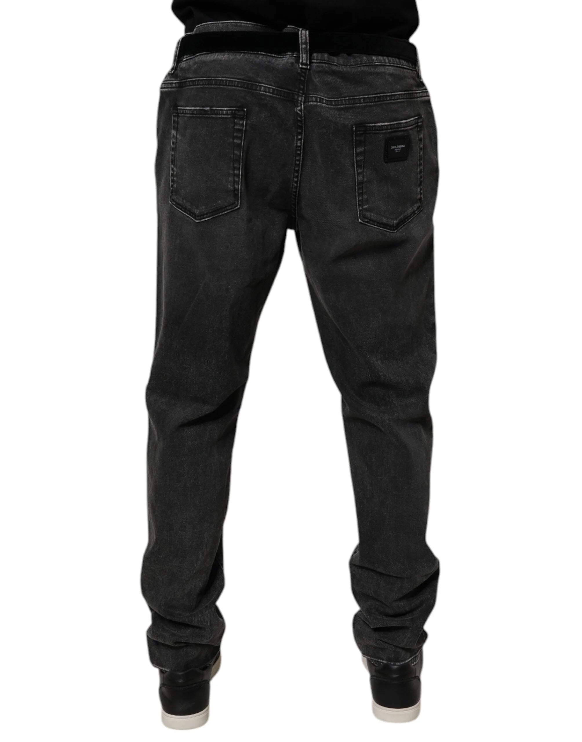 Dolce & Gabbana Black Cotton Stretch Skinny Men Denim Jeans - IT56 | XXL - Jeans