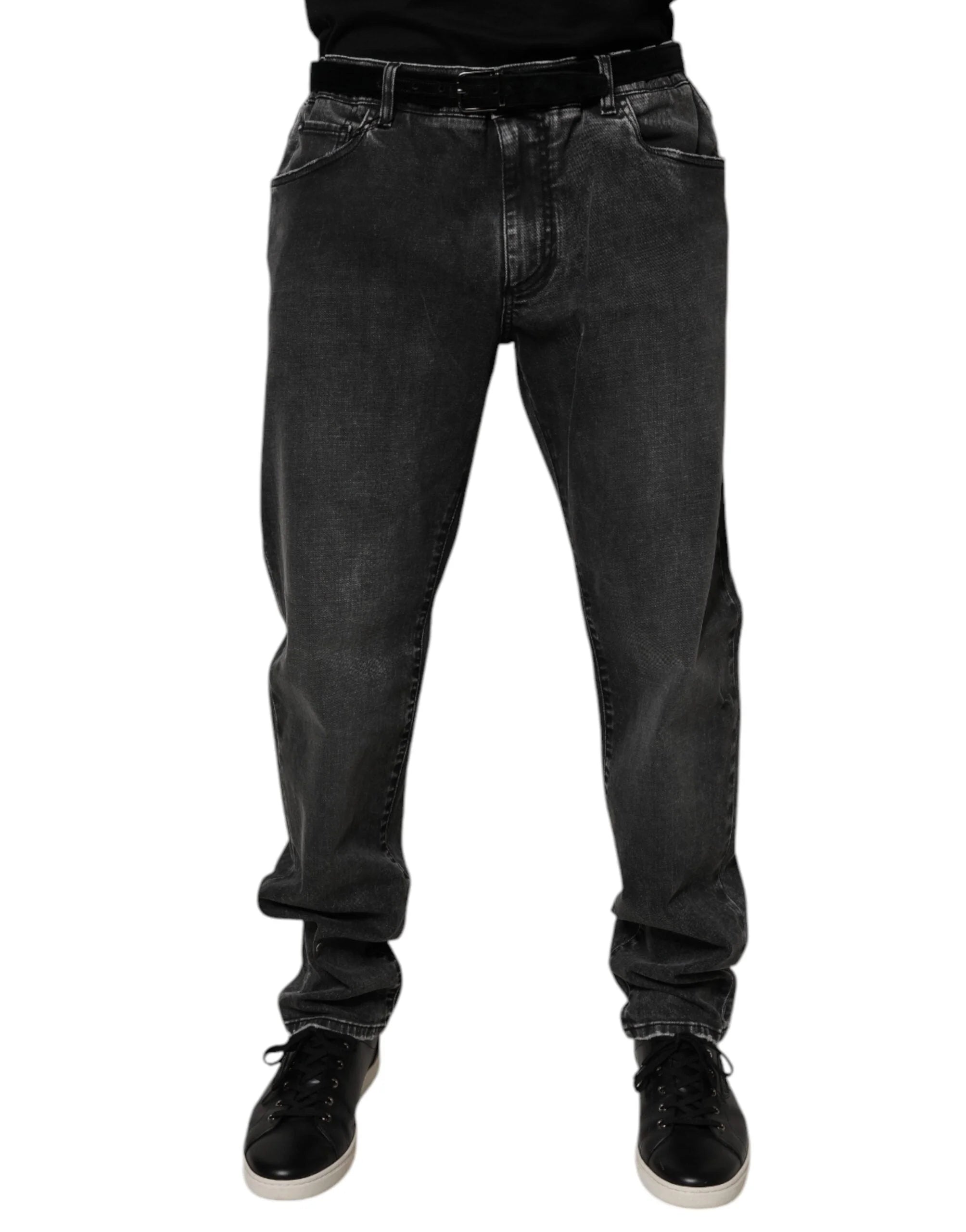 Dolce & Gabbana Black Cotton Stretch Skinny Men Denim Jeans - IT56 | XXL - Jeans