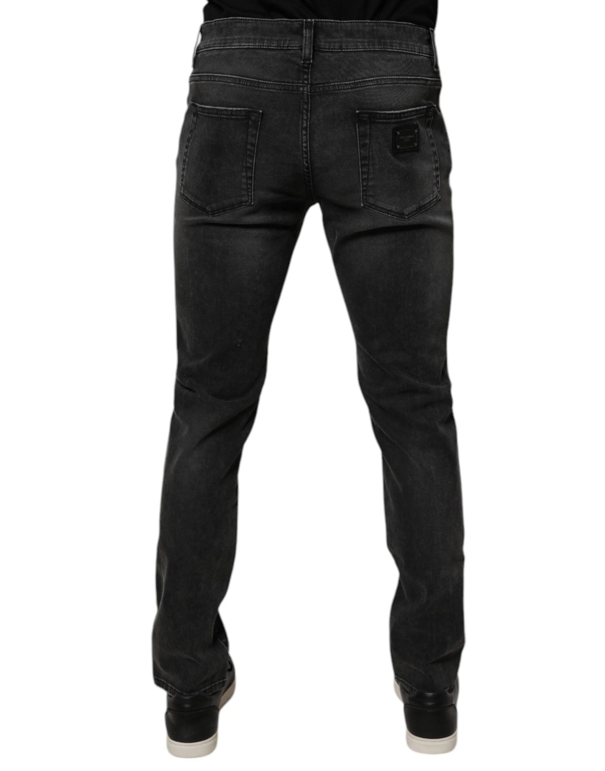 Dolce & Gabbana Black Cotton Stretch Skinny Men Denim Jeans - IT58 | XXL - Jeans