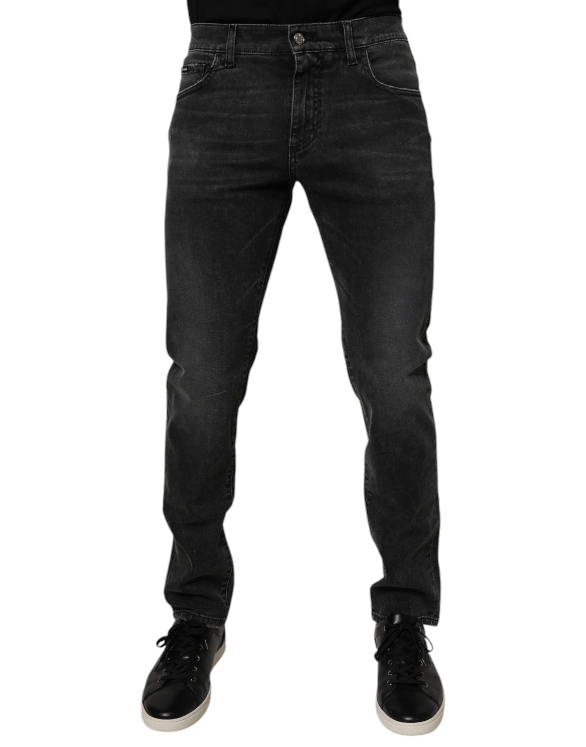 Dolce & Gabbana Black Cotton Stretch Skinny Men Denim Jeans - IT58 | XXL - Jeans