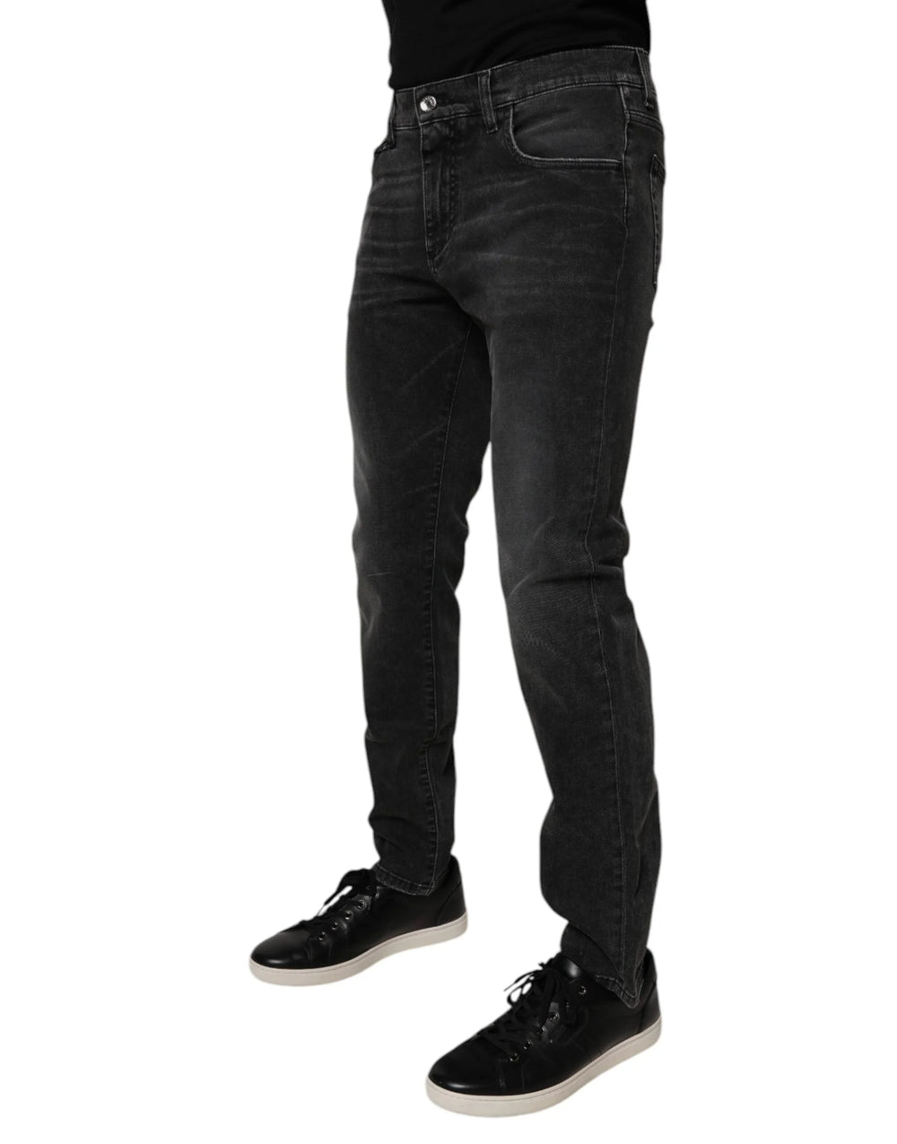 Dolce & Gabbana Black Cotton Stretch Skinny Men Denim Jeans - IT58 | XXL - Jeans