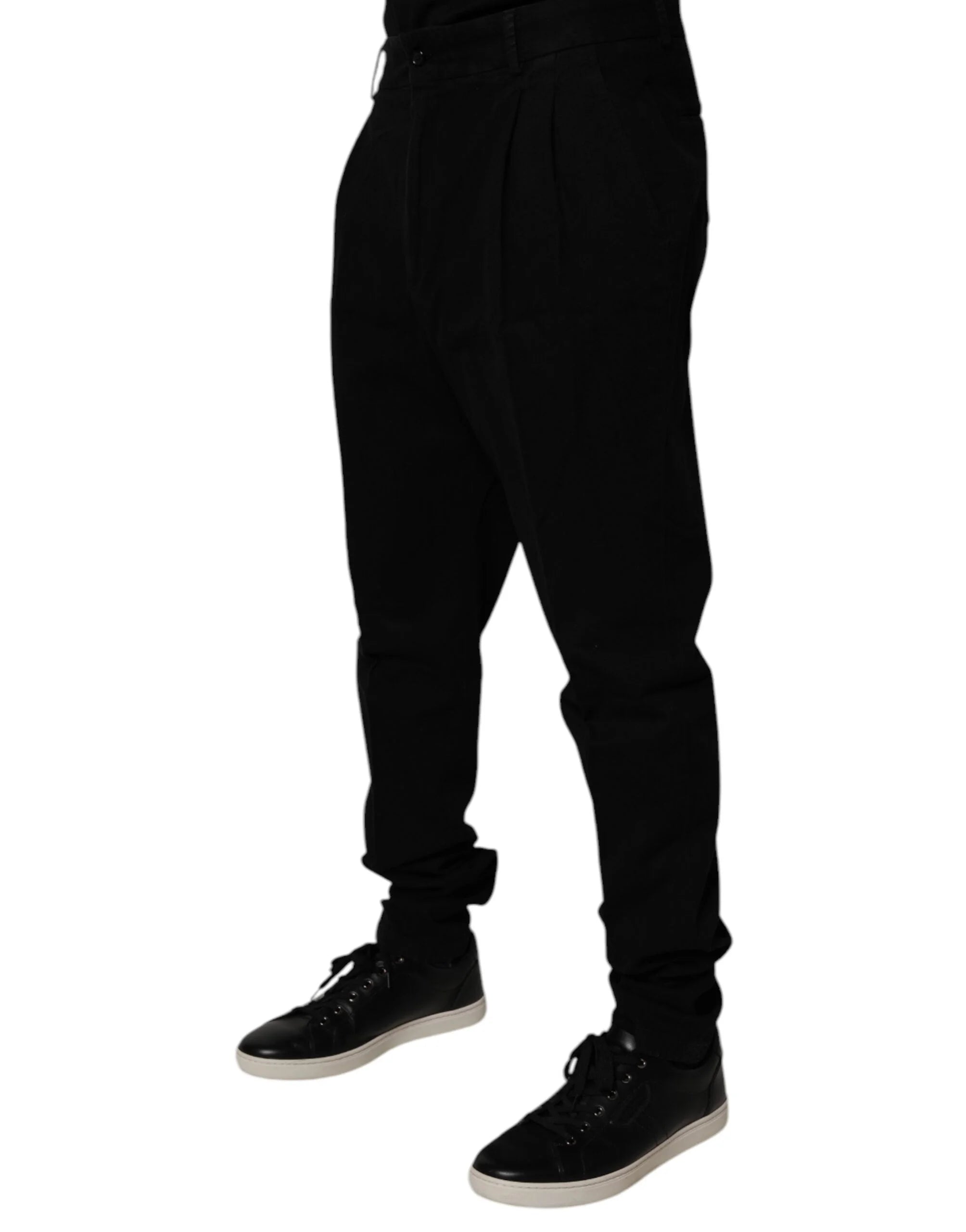Dolce & Gabbana Black Cotton Stretch Skinny Pants - IT52 | XL