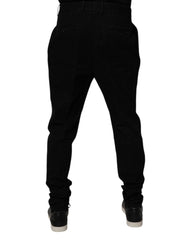 Dolce & Gabbana Black Cotton Stretch Skinny Pants - IT52 | XL