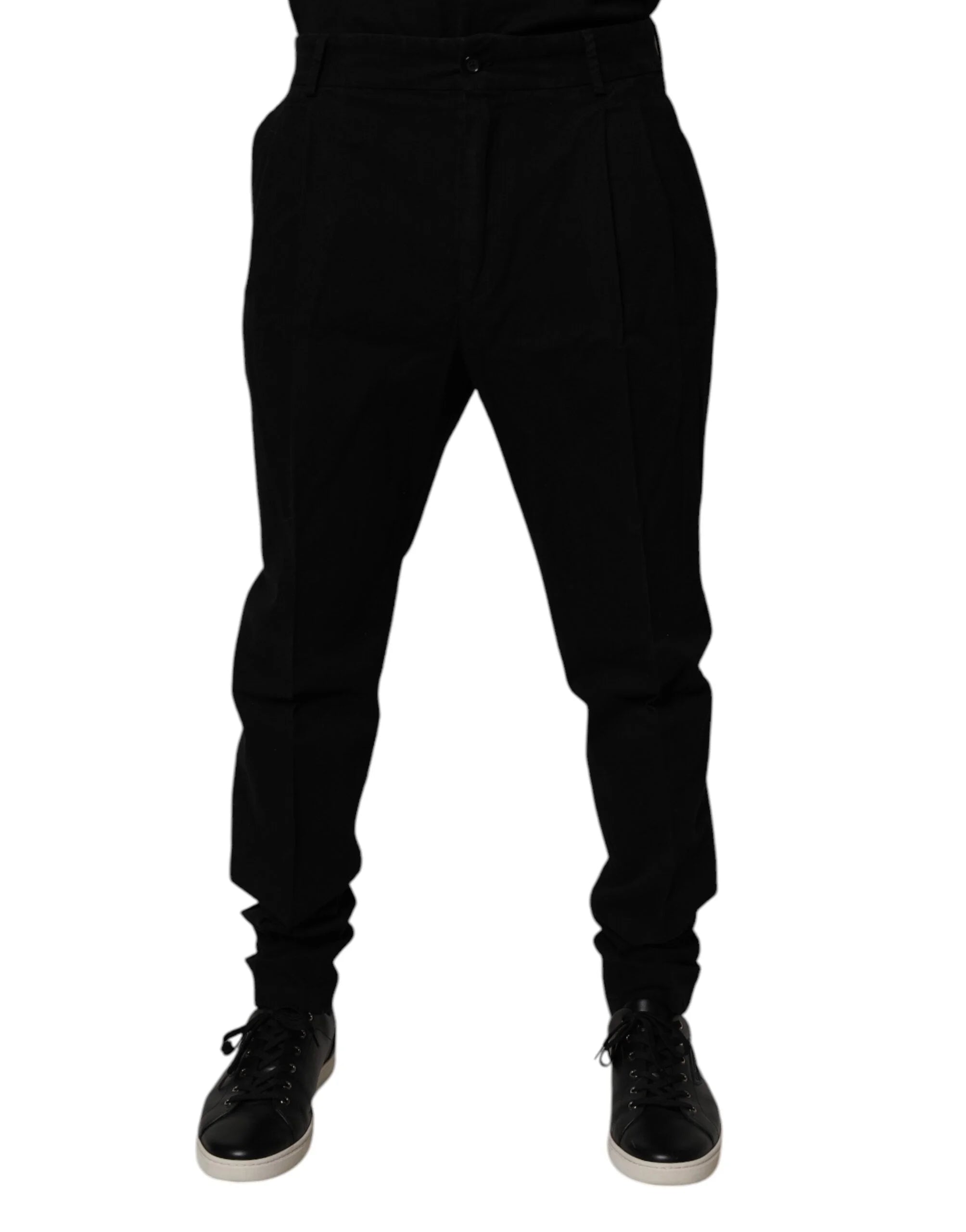 Dolce & Gabbana Black Cotton Stretch Skinny Pants - IT52 | XL