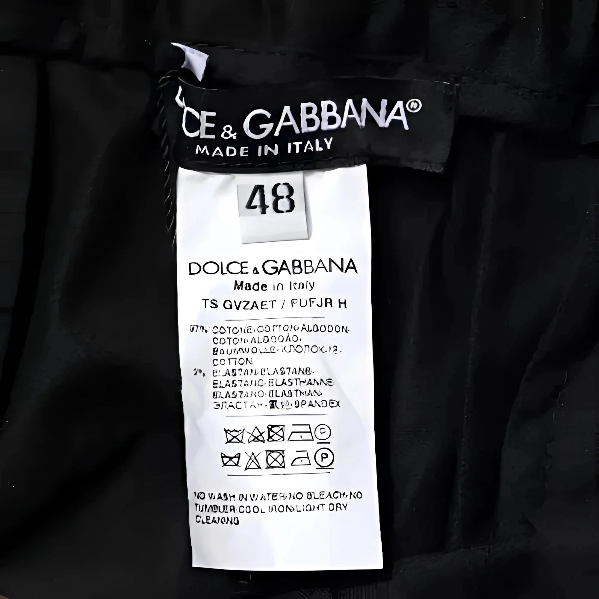 Dolce & Gabbana Black Cotton Stretch Skinny Sweatpants Pants - IT48 | M - Sweatpants