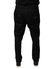 Dolce & Gabbana Black Cotton Stretch Skinny Sweatpants Pants - IT48 | M - Sweatpants