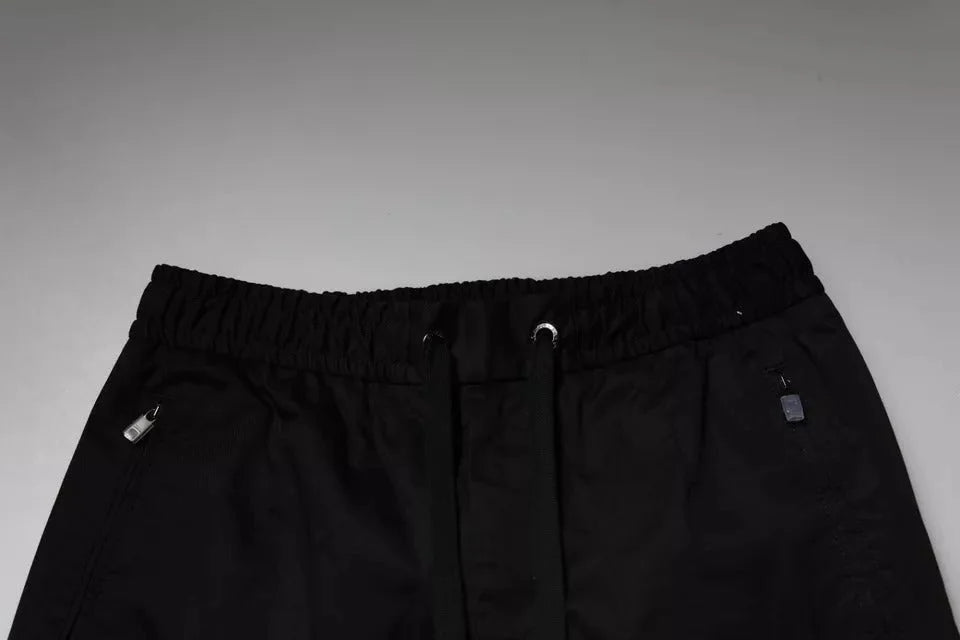Dolce & Gabbana Black Cotton Stretch Skinny Sweatpants Pants - IT48 | M - Sweatpants