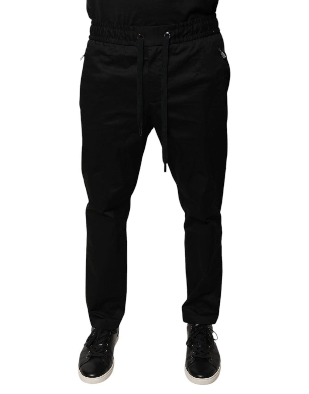 Dolce & Gabbana Black Cotton Stretch Skinny Sweatpants Pants - IT48 | M - Sweatpants