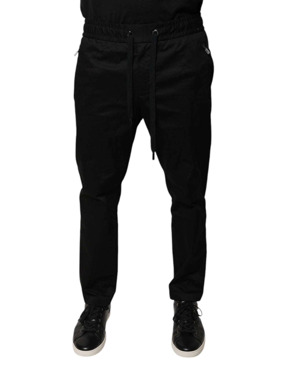 Dolce & Gabbana Black Cotton Stretch Skinny Sweatpants Pants - IT48 | M - Sweatpants