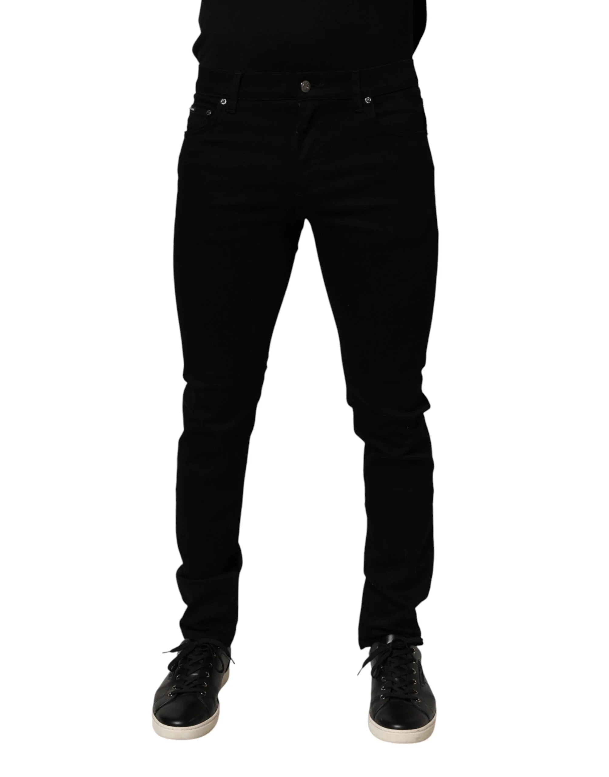 Dolce & Gabbana Black Cotton Stretch Slim Fit Men Denim Jeans - Jeans