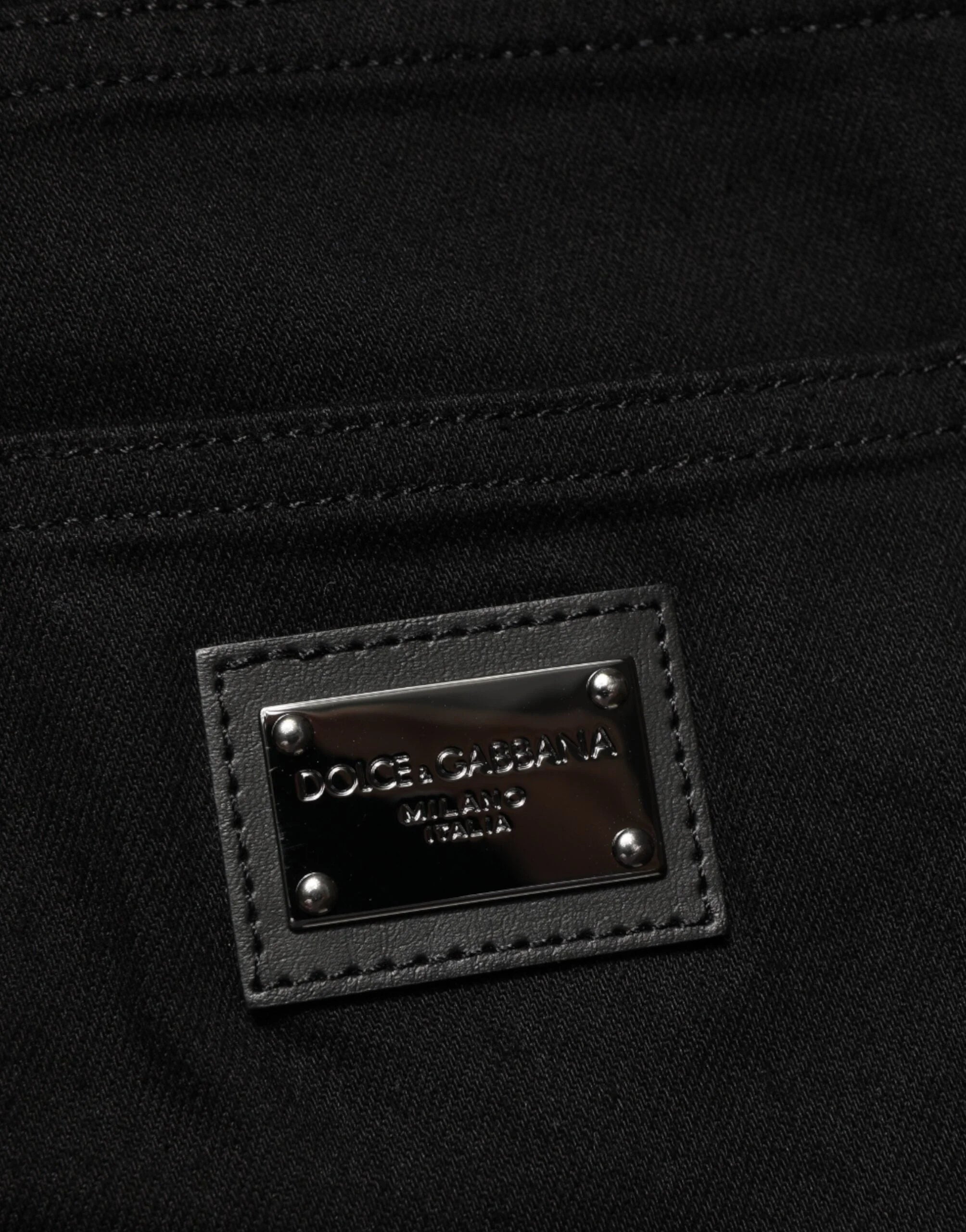 Dolce & Gabbana Black Cotton Stretch Slim Fit Men Denim Jeans - Jeans