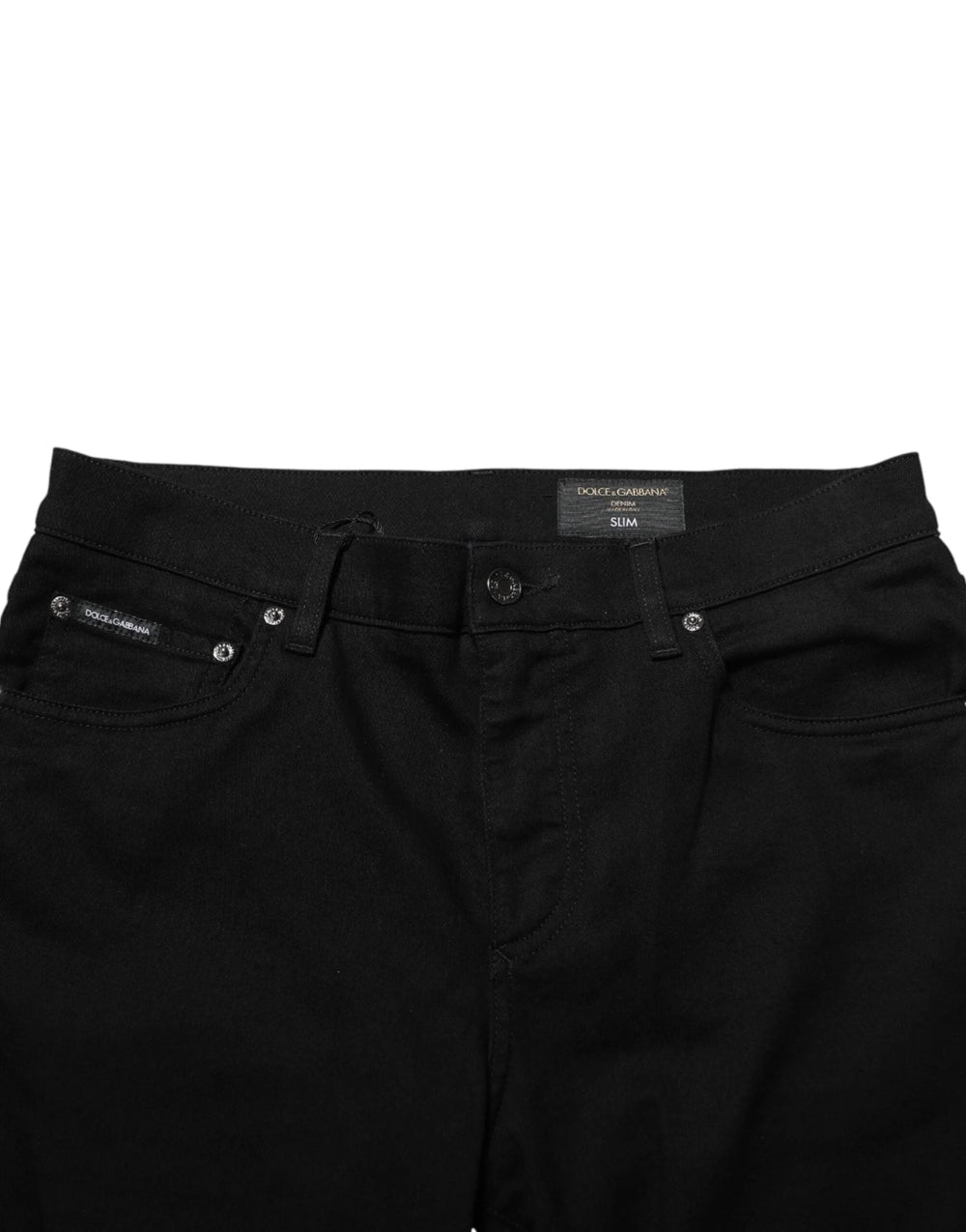 Dolce & Gabbana Black Cotton Stretch Slim Fit Men Denim Jeans - Jeans