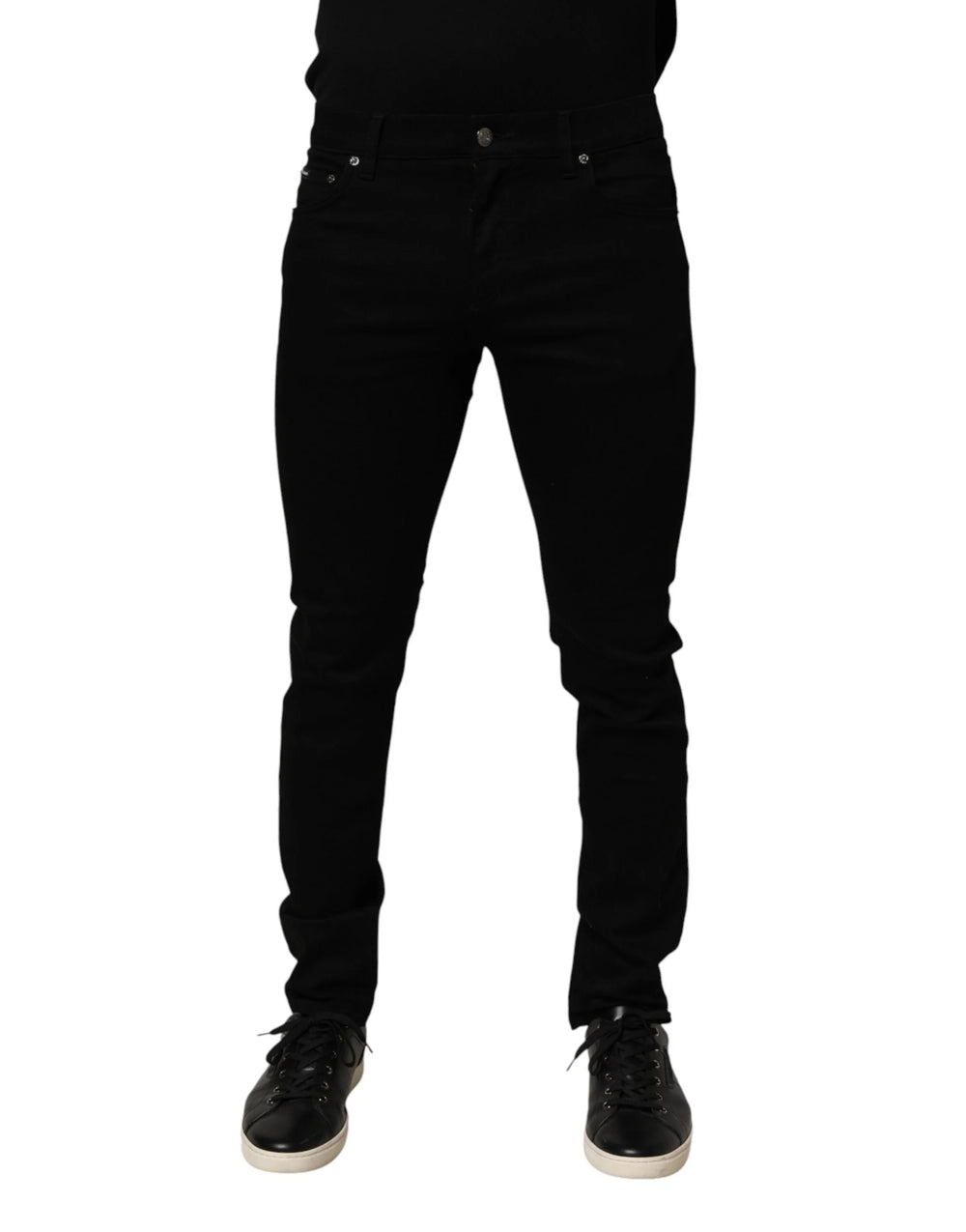 Dolce & Gabbana Black Cotton Stretch Slim Fit Men Denim Jeans - Jeans