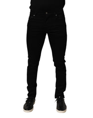 Dolce & Gabbana Black Cotton Stretch Slim Fit Men Denim Jeans - Jeans