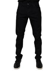 Dolce & Gabbana Black Cotton Stretch Slim Fit Men Denim Jeans - IT50 | L - Jeans