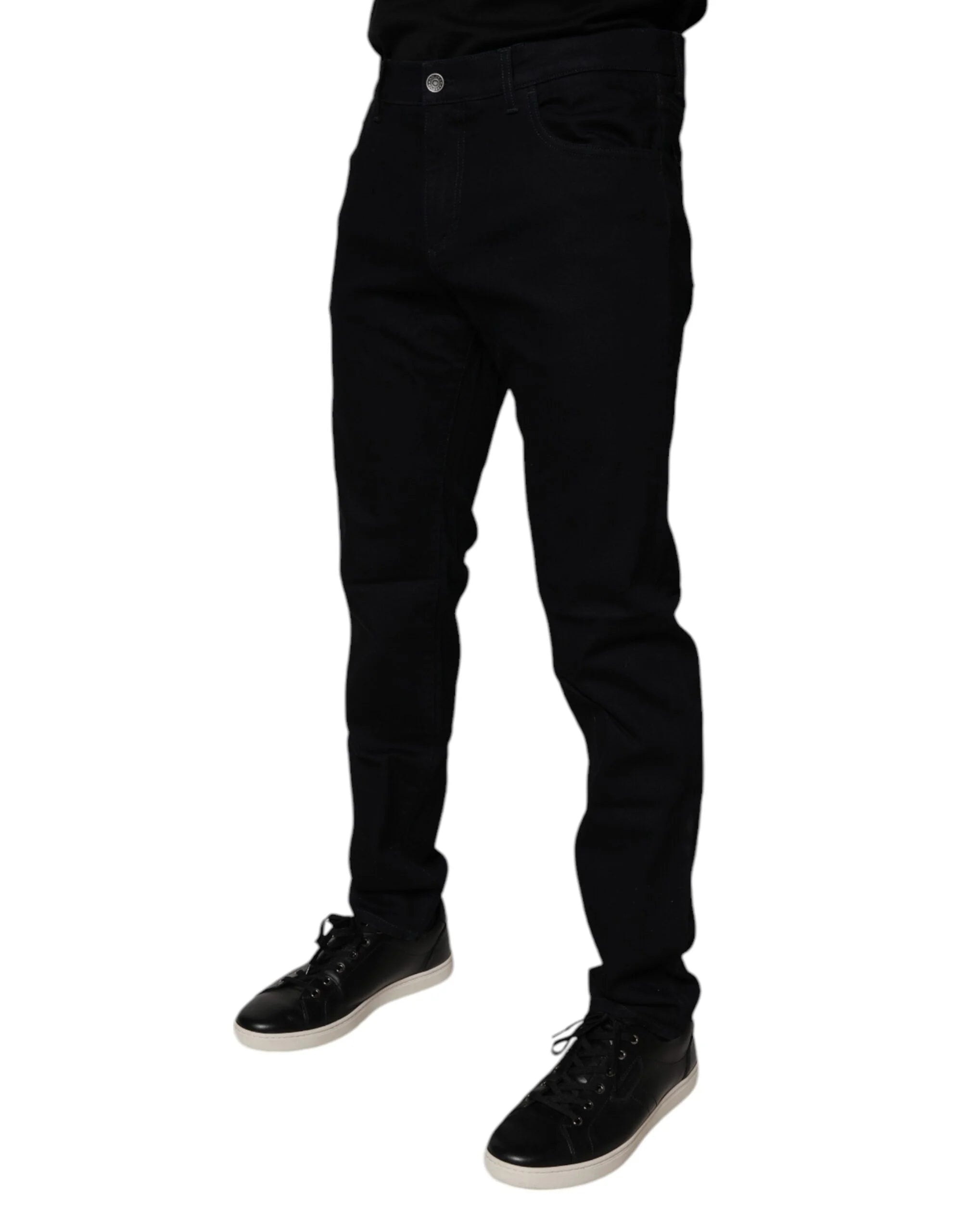 Dolce & Gabbana Black Cotton Stretch Slim Fit Men Denim Jeans - IT50 | L