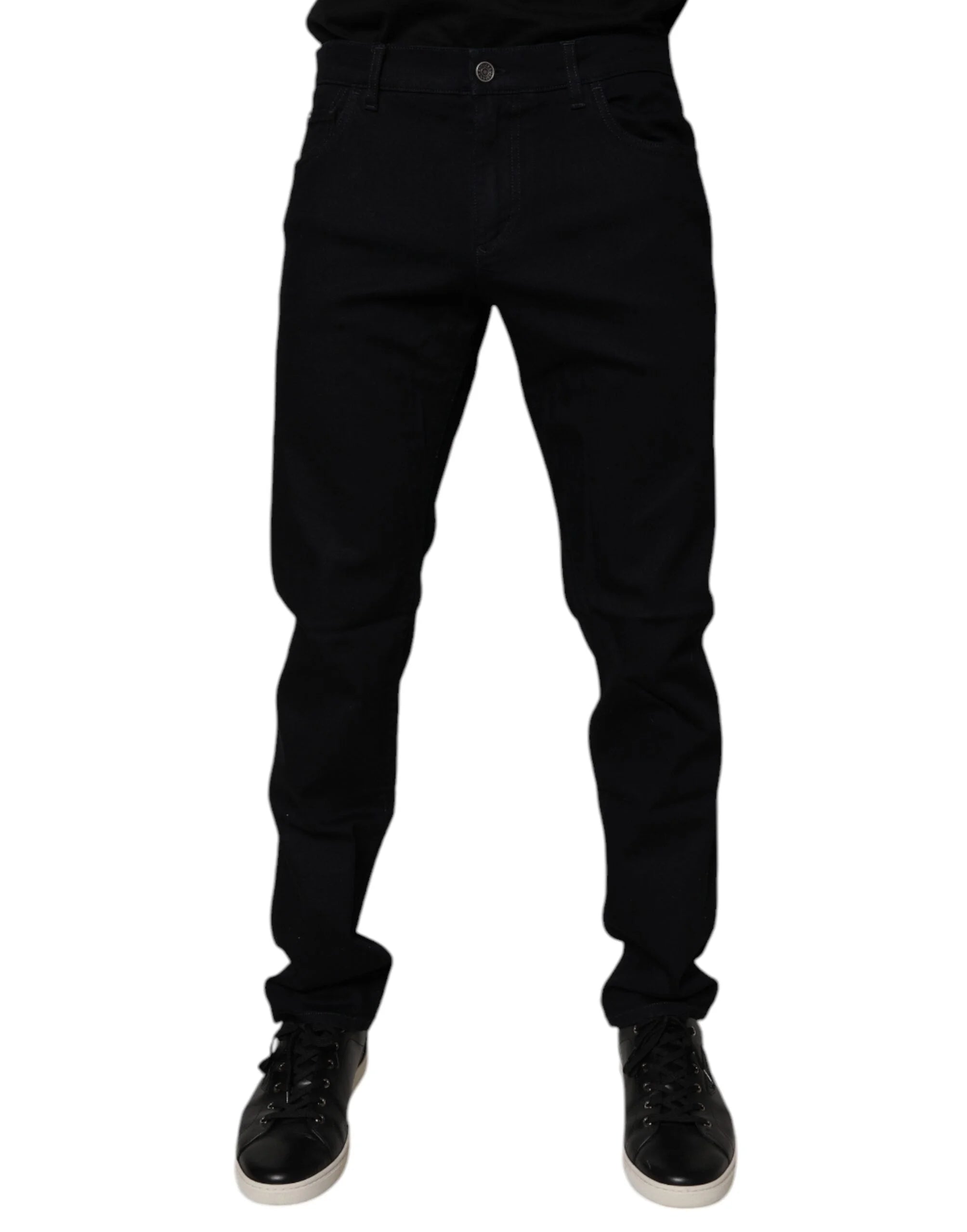 Dolce & Gabbana Black Cotton Stretch Slim Fit Men Denim Jeans - IT50 | L
