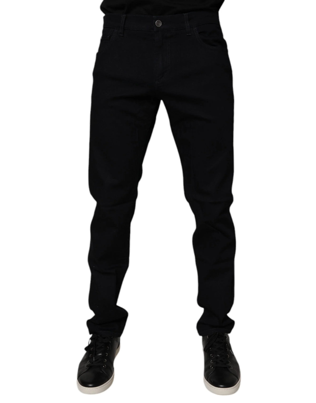 Dolce & Gabbana Black Cotton Stretch Slim Fit Men Denim Jeans - IT50 | L