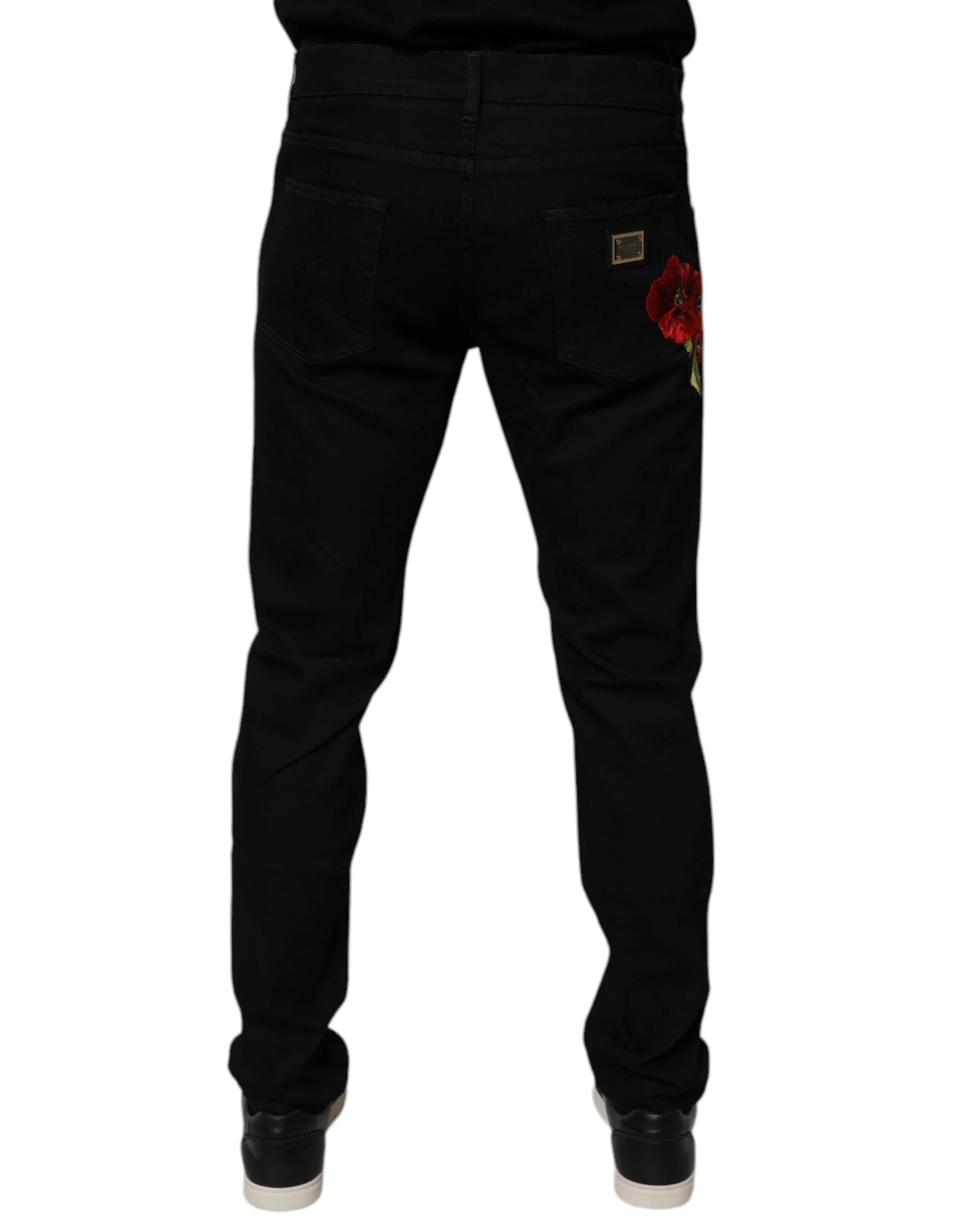 Dolce & Gabbana Black Cotton Stretch Slim Fit Men Denim Jeans - IT50 | L