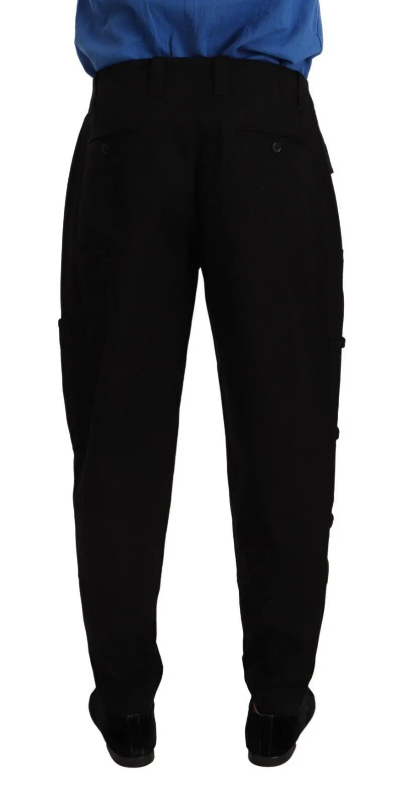 Dolce & Gabbana Black Cotton Stretch Tapered Cargo Pants - IT48 | M - Cargo Pants