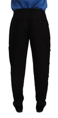 Dolce & Gabbana Black Cotton Stretch Tapered Cargo Pants - IT48 | M - Cargo Pants