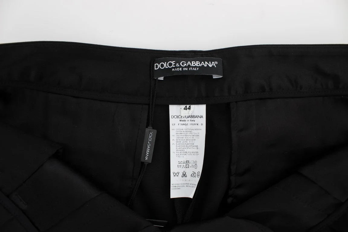 Dolce & Gabbana Black Cotton Stretch Torero Capris Pants - Trousers
