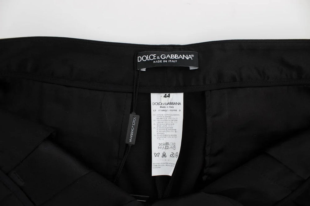 Dolce & Gabbana Black Cotton Stretch Torero Capris Pants - Trousers