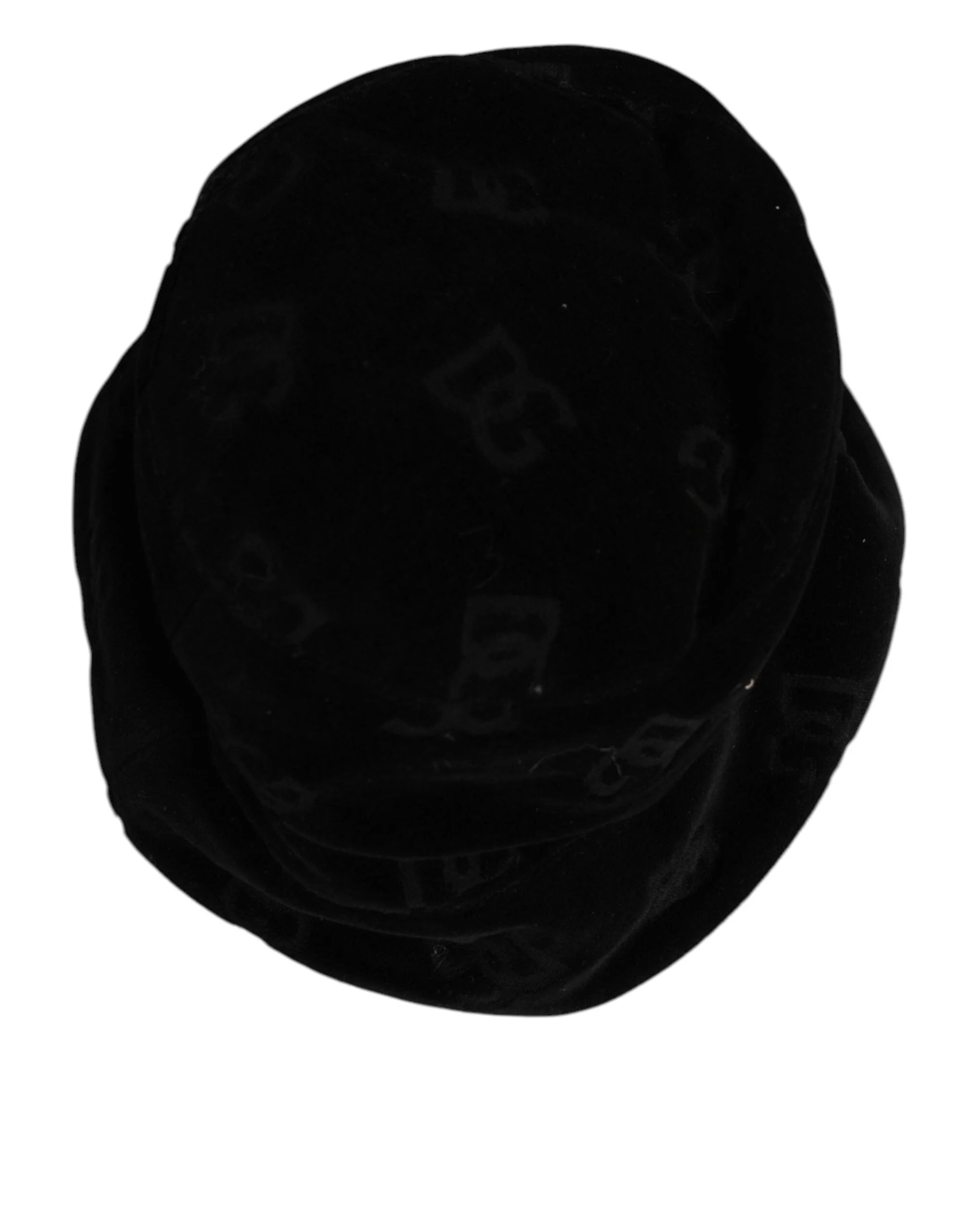 Dolce & Gabbana Black Cotton Suede Bucket Logo Capello Hat - 57 cm|S - Bucket Hats