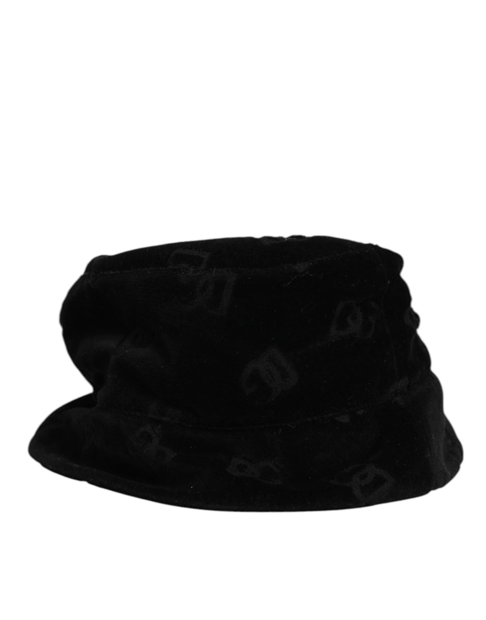 Dolce & Gabbana Black Cotton Suede Bucket Logo Capello Hat - 57 cm|S - Bucket Hats