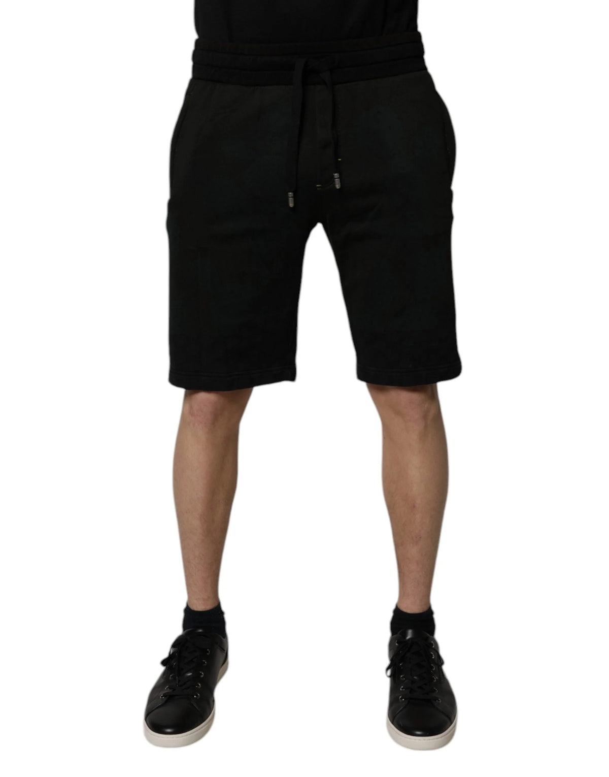 Dolce & Gabbana Black Cotton Sweatshorts Men Bermuda Shorts - IT48 | M - Bermudas