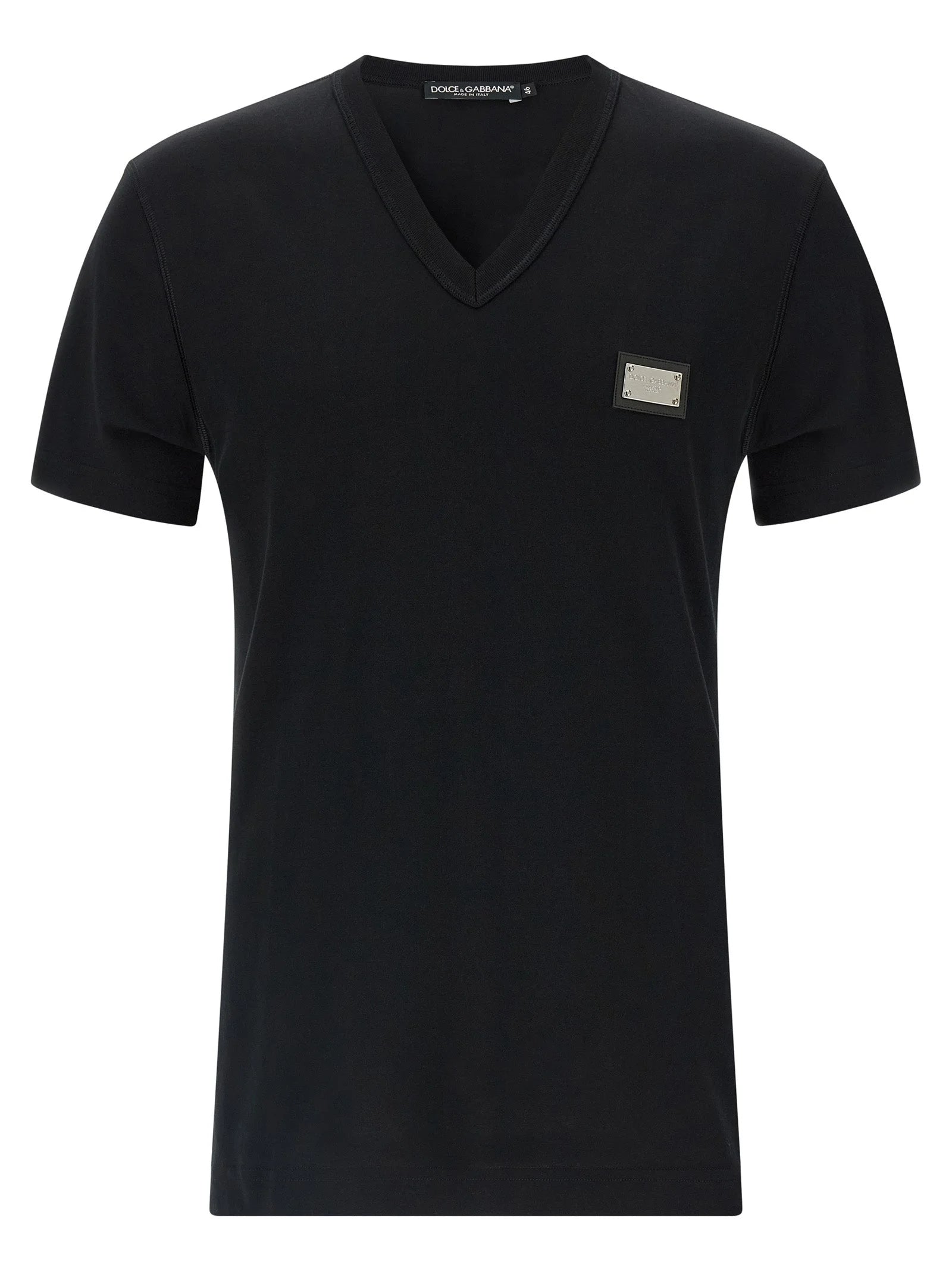 Dolce & Gabbana Black Cotton T-Shirt - IT46 | S