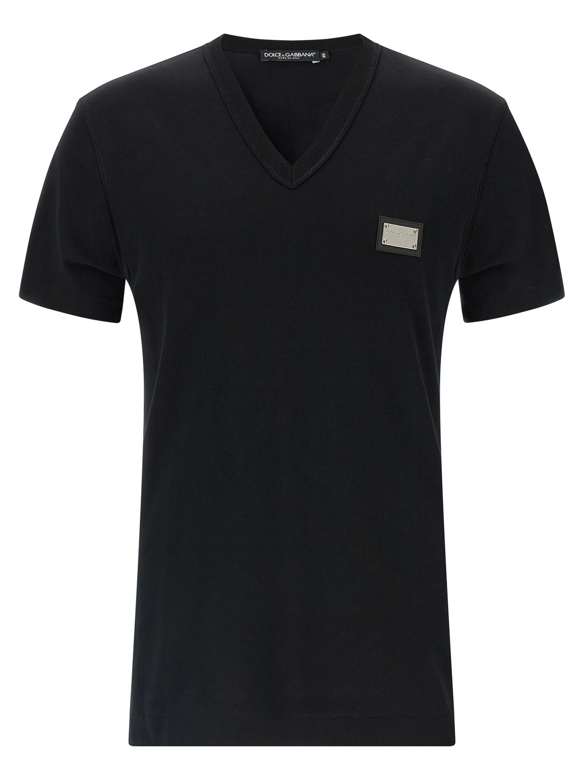 Dolce & Gabbana Black Cotton T-Shirt - IT46 | S