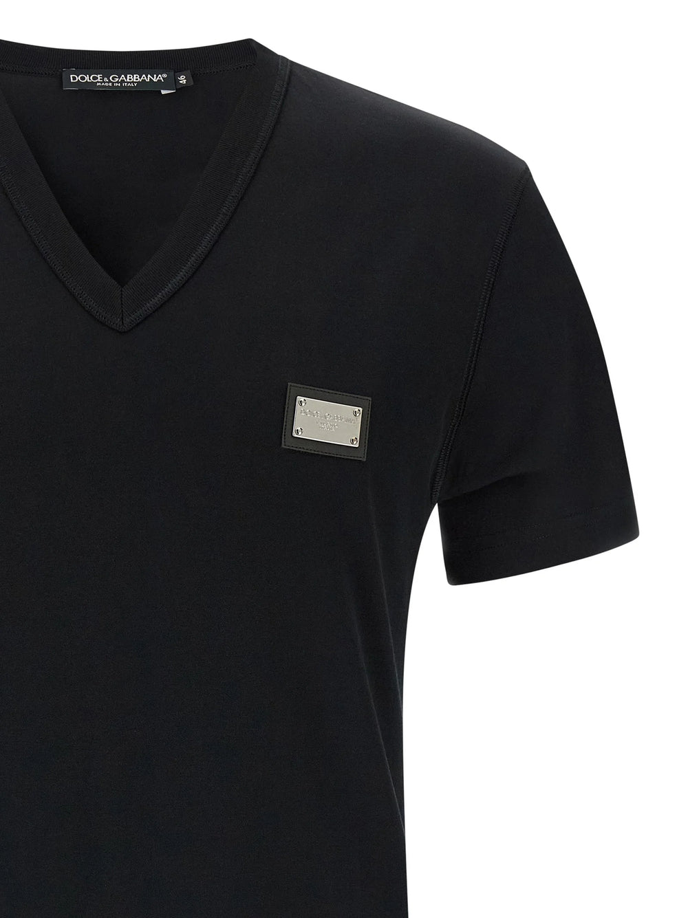 Dolce & Gabbana Black Cotton T-Shirt - IT46 | S