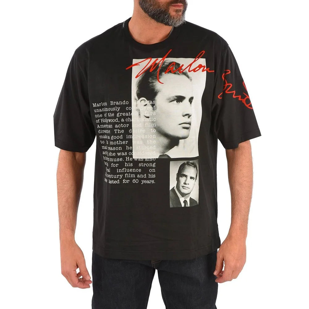 Dolce & Gabbana Black Cotton T-Shirt - XS