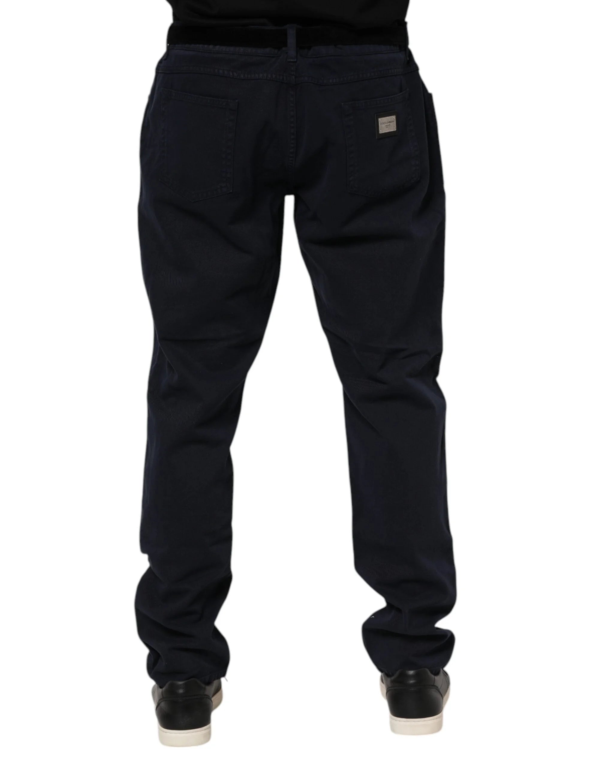 Dolce & Gabbana Black Cotton Tapered Denim Jeans - IT58 | XXL - Jeans