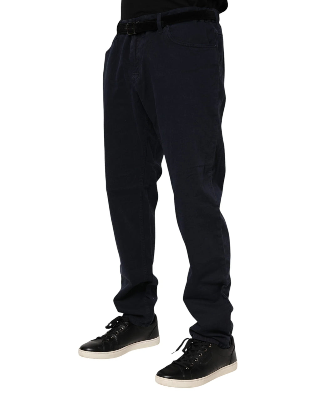 Dolce & Gabbana Black Cotton Tapered Denim Jeans - IT58 | XXL - Jeans