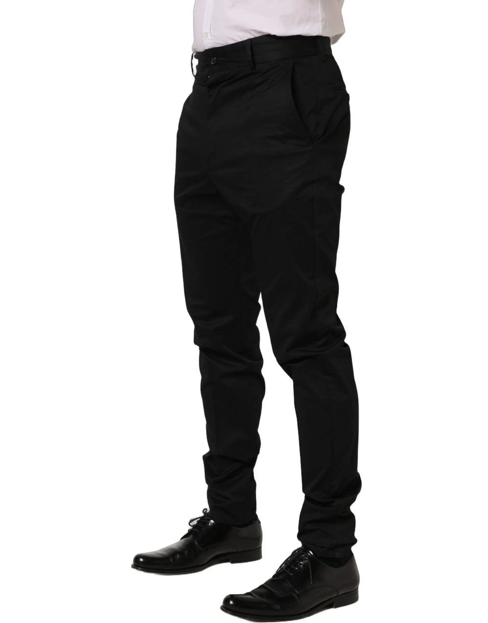 Dolce & Gabbana Black Cotton Tapered Leg Dress Trouser Pants - IT48 | M