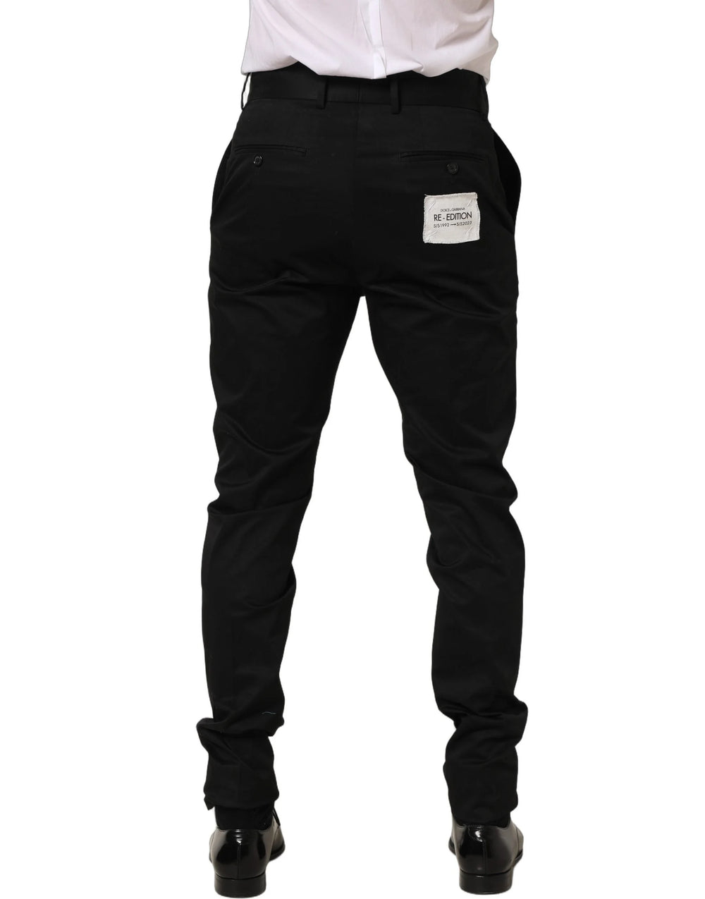 Dolce & Gabbana Black Cotton Tapered Leg Dress Trouser Pants - IT48 | M