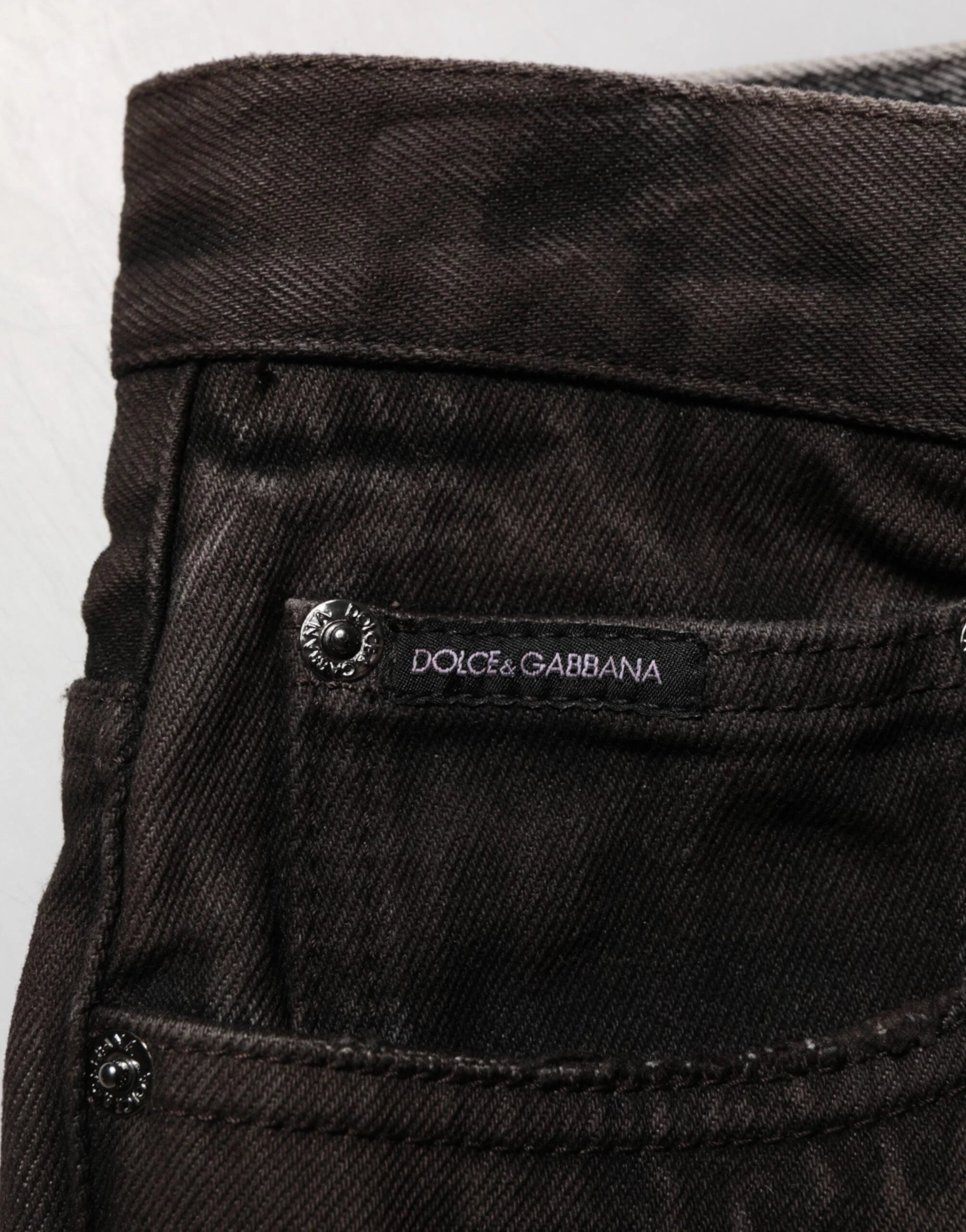 Dolce & Gabbana Black Cotton Tattered Denim Men Bermuda Short - IT48 | M - Bermudas