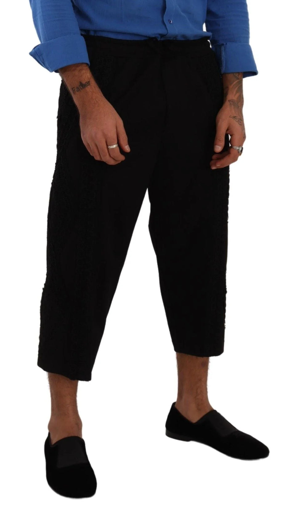 Dolce & Gabbana Black Cotton Torero Cropped Short Trouser Pants - IT50 | L - Trousers