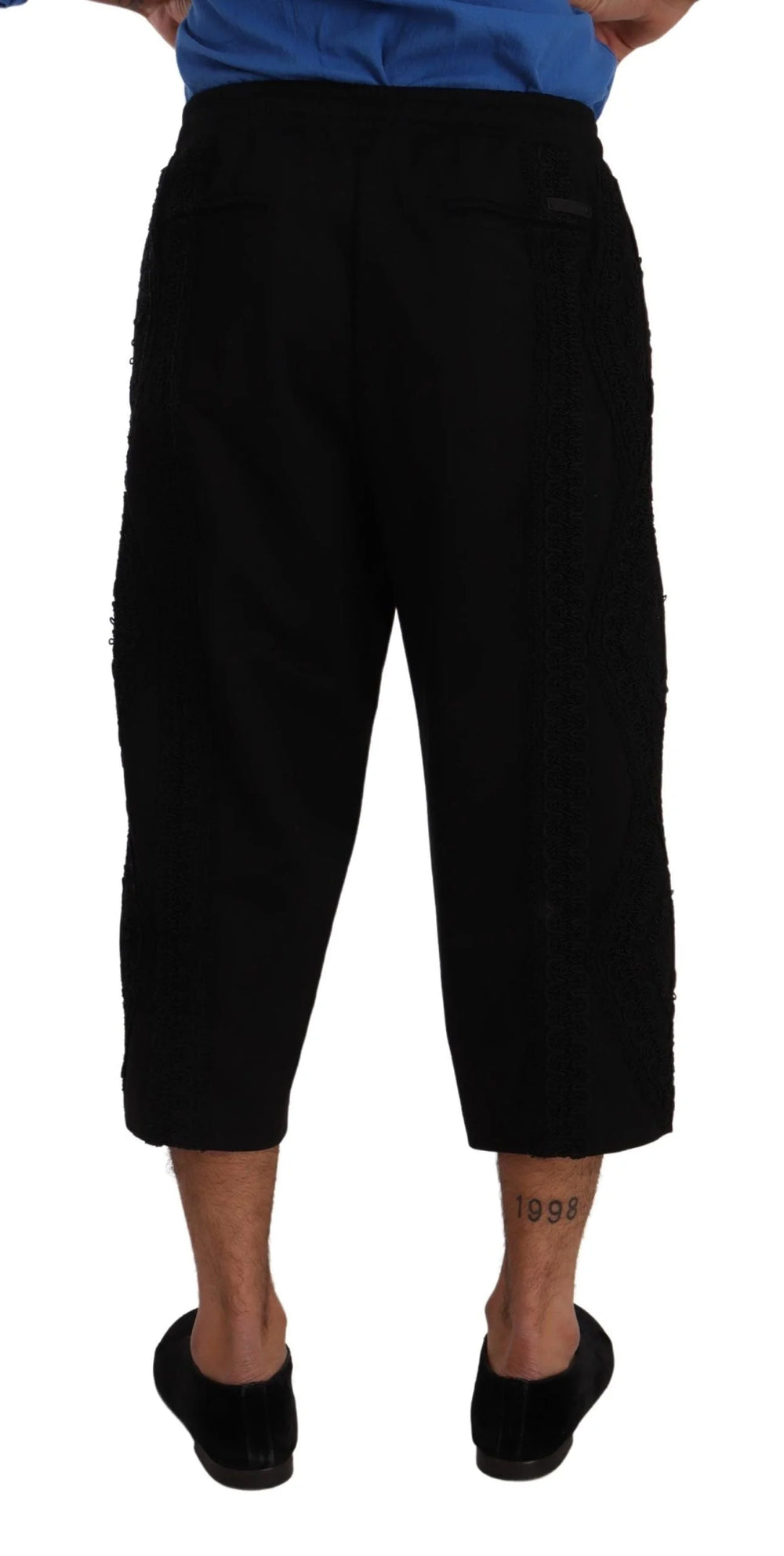 Dolce & Gabbana Black Cotton Torero Cropped Short Trouser Pants - IT50 | L - Trousers