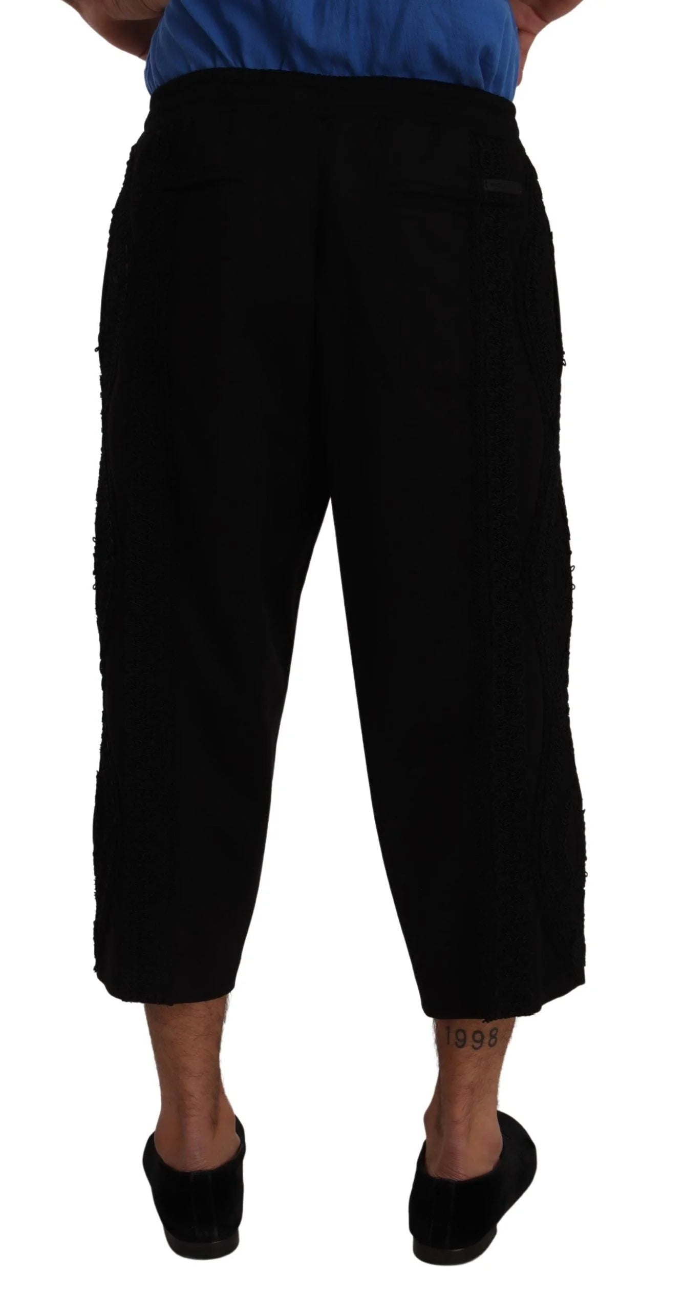 Dolce & Gabbana Black Cotton Torero Sweatpants Shorts Pants - IT52 | XL - Sweatpants