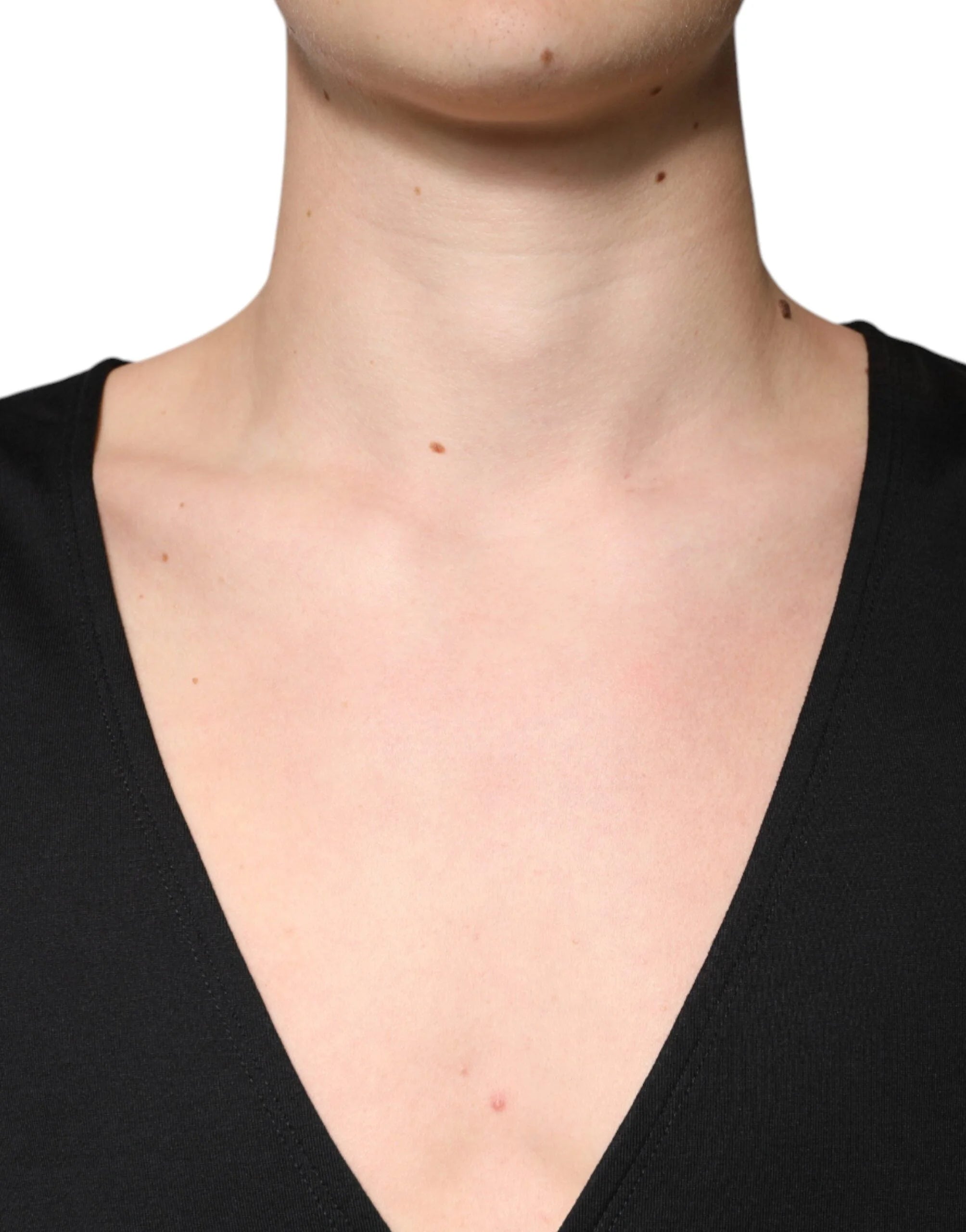 Dolce & Gabbana Black Cotton V-neck Short Sleeves T-shirt - IT54 | XL - T-Shirts