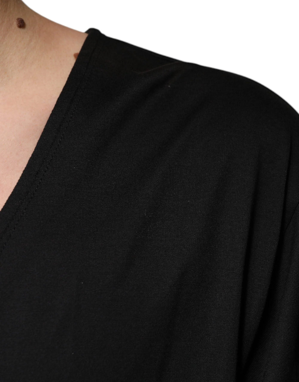 Dolce & Gabbana Black Cotton V-neck Short Sleeves T-shirt - IT54 | XL - T-Shirts